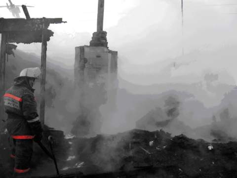 Пожар в Нижнеомском районе деревне Локти