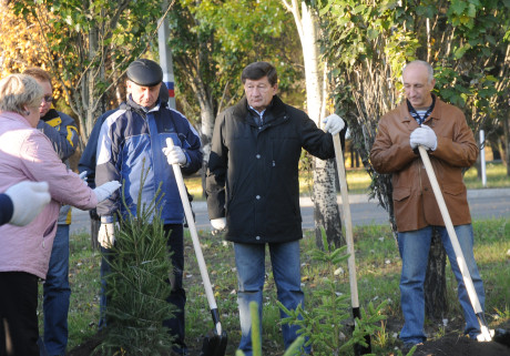 Субботник в омском Парке Победы, 12.10.2012