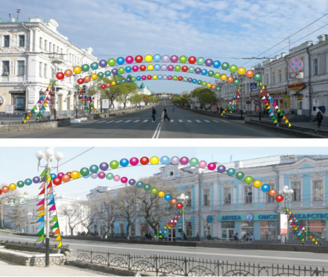 Эскизы украшения Омска